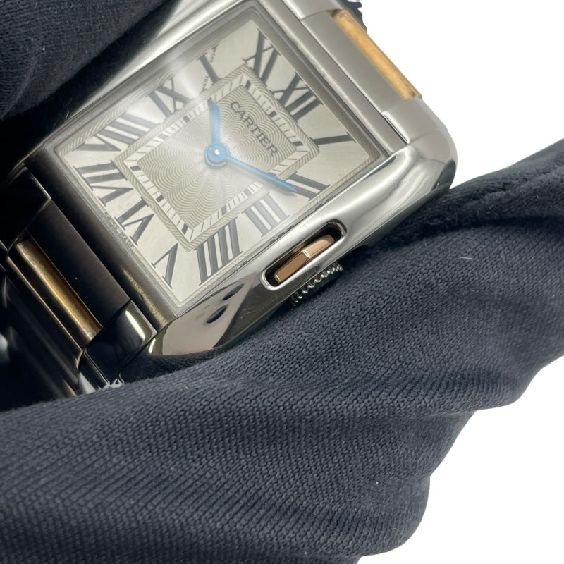 カルティエ Cartier タック アングレーズ SM W5310019 シルバー PG/SS クオーツ レディース 腕時計