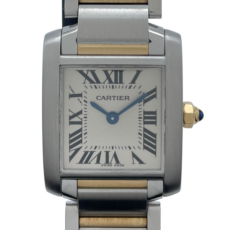 カルティエ Cartier タンク フランセーズ SM W51007Q4 ホワイト K18/SS レディース 腕時計