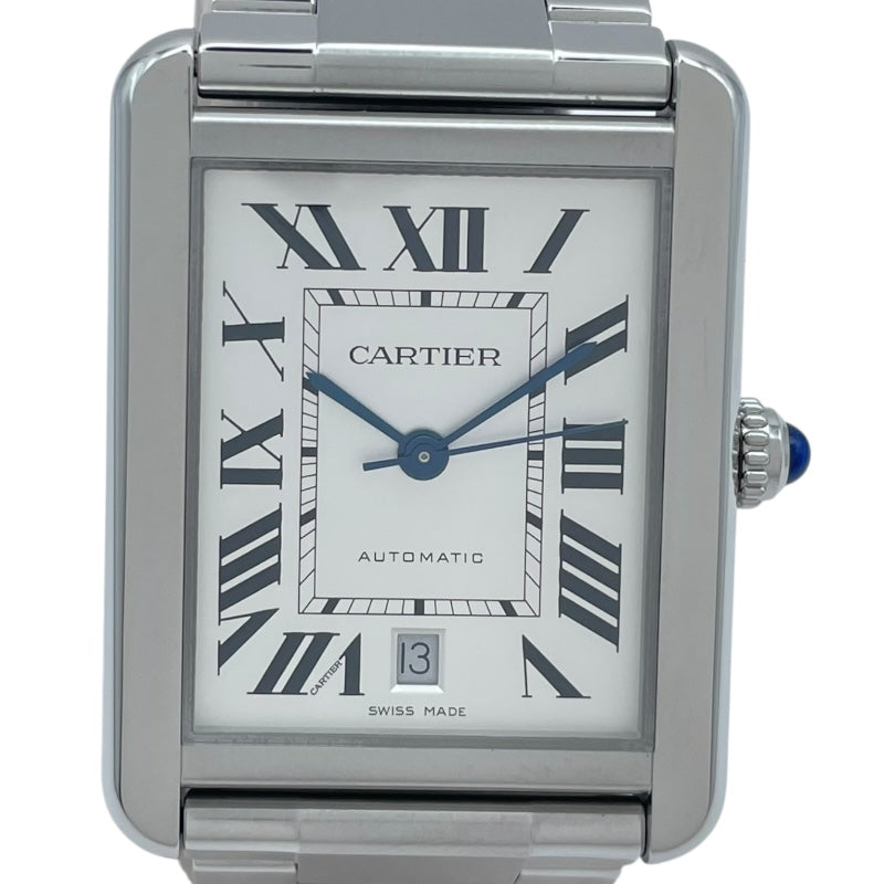 カルティエ Cartier タンクソロ XL W5200028 シルバー SS 自動巻き メンズ 腕時計