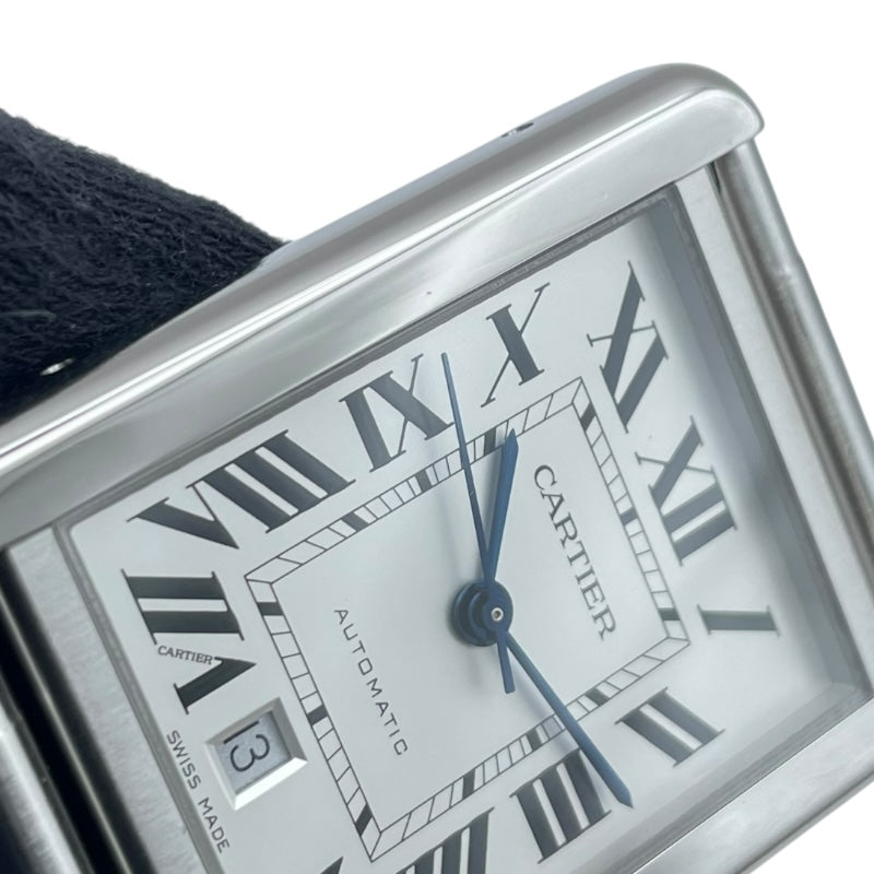 カルティエ Cartier タンクソロ XL W5200028 シルバー SS 自動巻き メンズ 腕時計