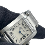 カルティエ Cartier タンクフランセーズ SM W51008Q3 ホワイト SS クオーツ レディース 腕時計
