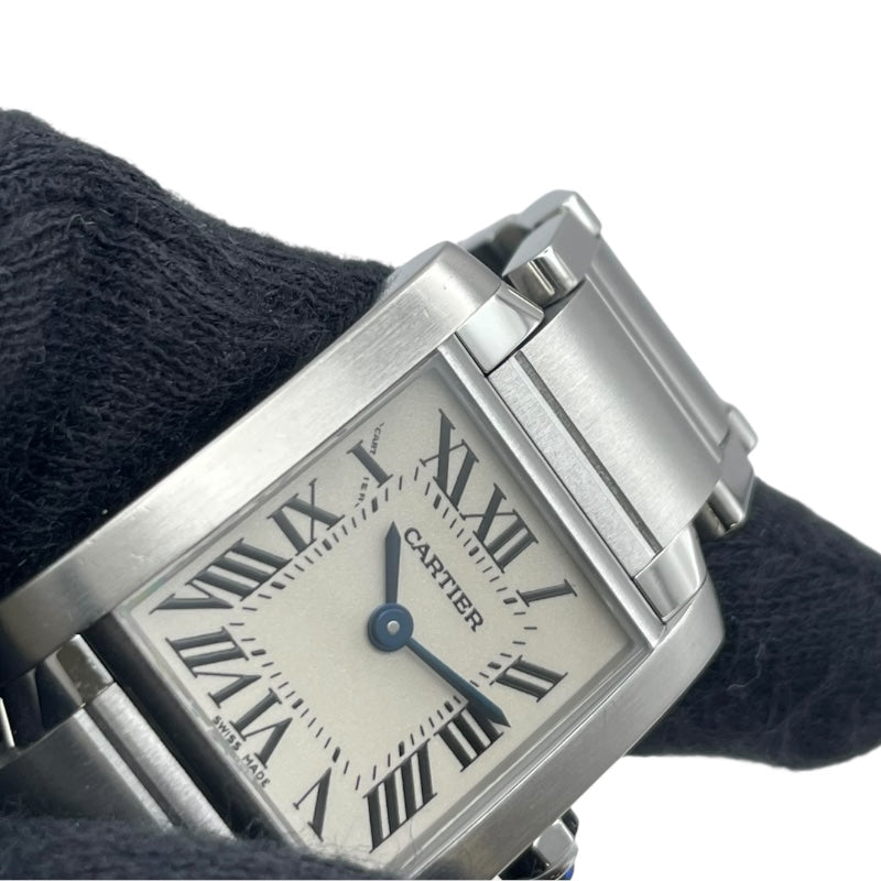 カルティエ Cartier タンクフランセーズ SM W51008Q3 ホワイト SS クオーツ レディース 腕時計