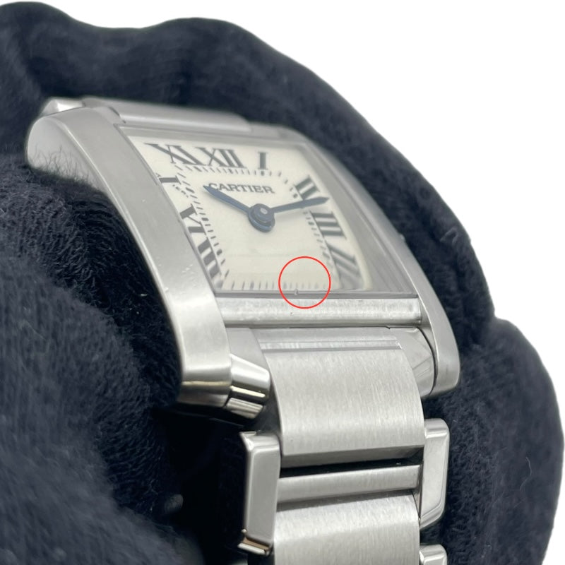 カルティエ Cartier タンクフランセーズ SM W51008Q3 ホワイト SS クオーツ レディース 腕時計