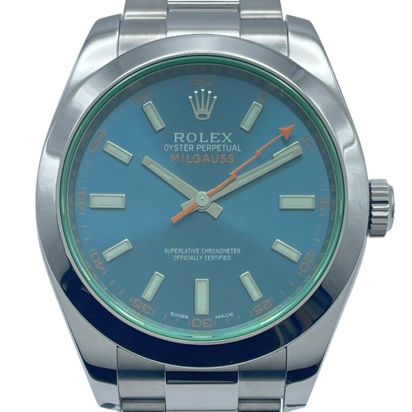 ロレックス ROLEX ミルガウス 116400GV ブルー SS メンズ 腕時計