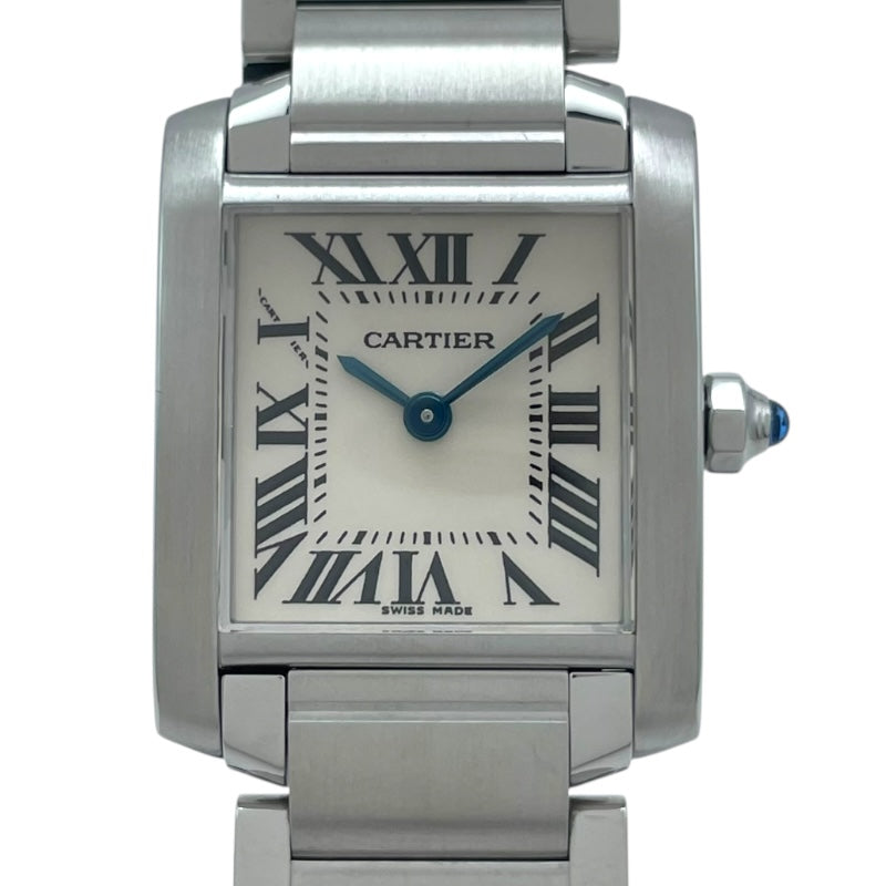カルティエ Cartier タンクフランセーズ SM W51008Q3 ホワイト SS クオーツ レディース 腕時計