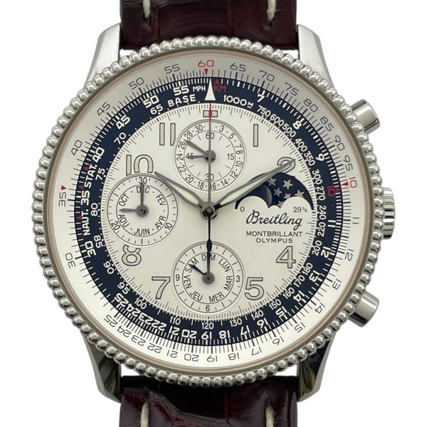 ブライトリング BREITLING ナビタイマー モンブリラン オリンパス A19350 シルバー SS 自動巻き メンズ 腕時計