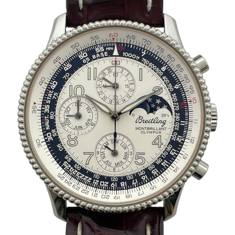 ブライトリング BREITLING ナビタイマー モンブリラン オリンパス A19350 シルバー SS 自動巻き メンズ 腕時計