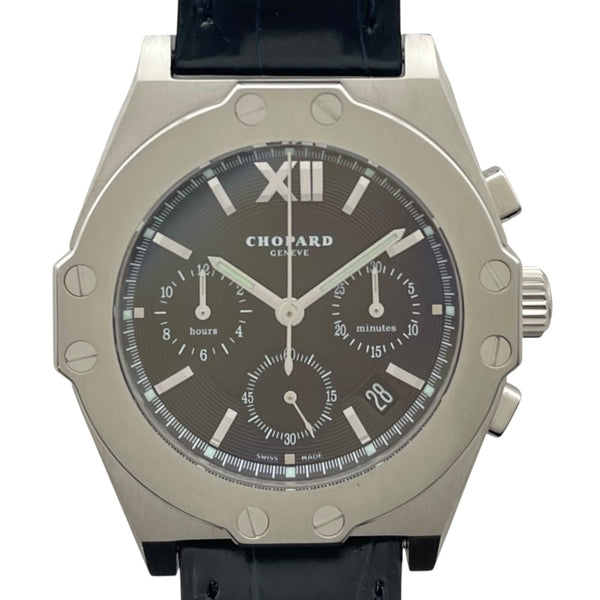 ショパール Chopard サンモリッツ クロノグラフ 26/8390 ブラック SS メンズ 腕時計