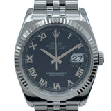 ロレックス ROLEX デイトジャスト36 116234 ブラック WG/SS ユニセックス 腕時計