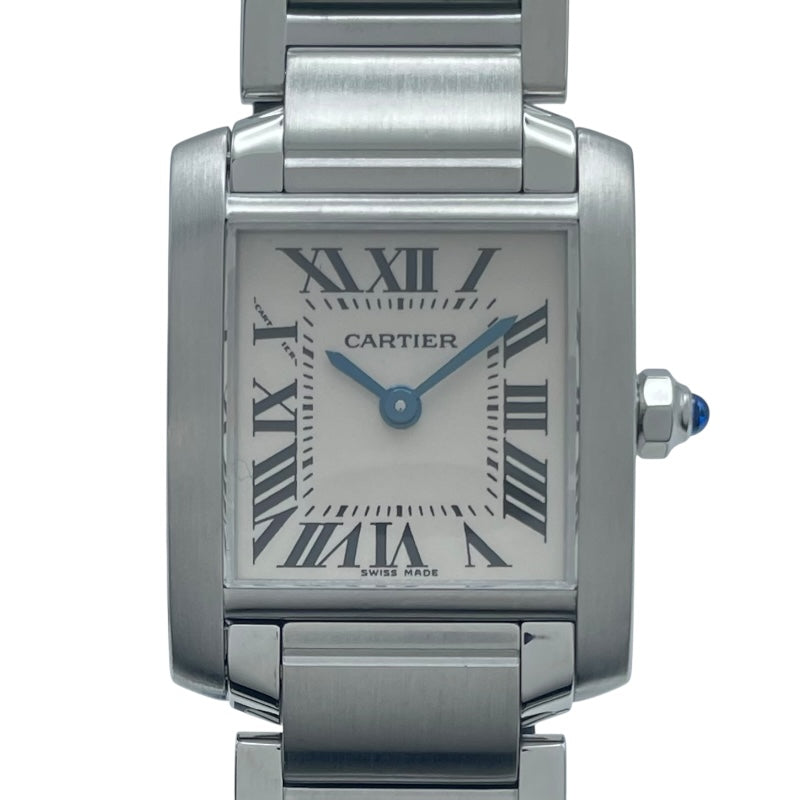カルティエ Cartier タンクフランセーズSM W51008Q3 ホワイト SS レディース 腕時計
