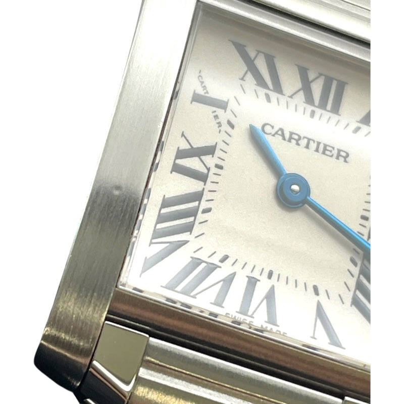 カルティエ Cartier タンクフランセーズ SM W51008Q3 アイボリー SS クオーツ レディース 腕時計