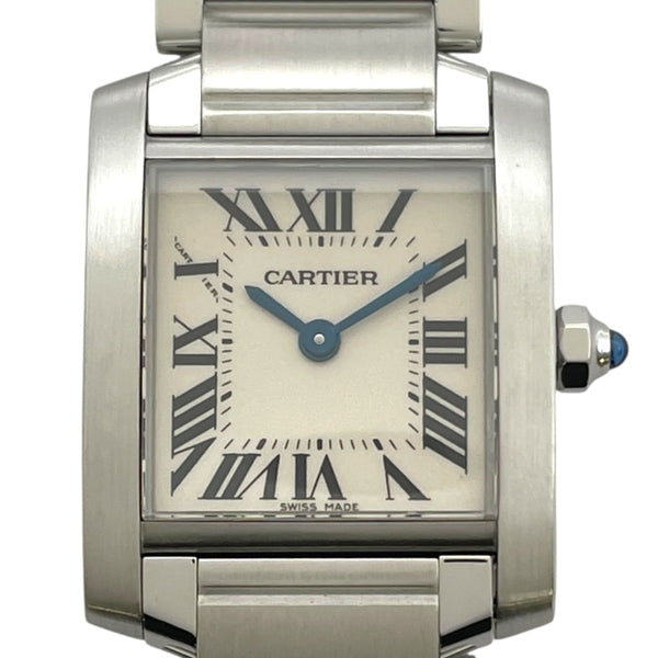 カルティエ Cartier タンクフランセーズ SM W51008Q3 アイボリー SS クオーツ レディース 腕時計