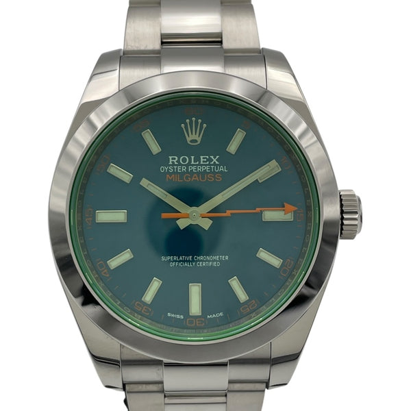 ロレックス ROLEX ミルガウス ランダムシリアル 116400GV ブルー SS 自動巻き メンズ 腕時計