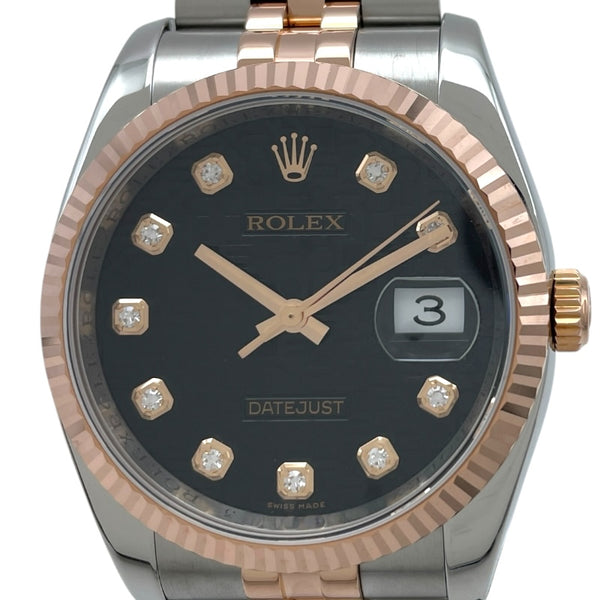 ロレックス ROLEX デイトジャスト36 ホリコン 116231G ブラック SS/PG 自動巻き メンズ 腕時計