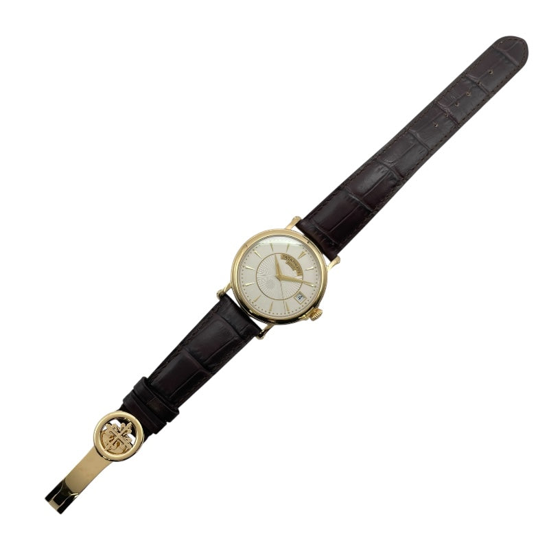 パテック・フィリップ PATEK PHILIPPE カラトラバ オフィサー 5153J-001 シルバー K18YG/革ベルト 自動巻き メンズ 腕時計