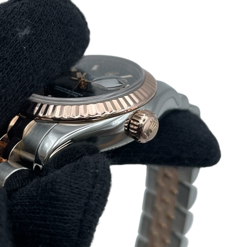 ロレックス ROLEX デイトジャスト26 179171 ブラック PG/SS 自動巻き レディース 腕時計