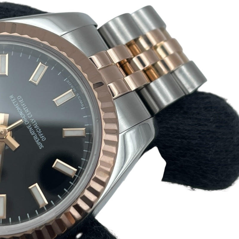 ロレックス ROLEX デイトジャスト26 179171 ブラック PG/SS 自動巻き レディース 腕時計