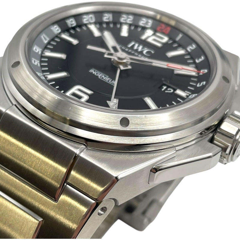 インターナショナルウォッチカンパニー IWC インヂュニア デュアルタイム IW324402 ブラック SS メンズ 腕時計