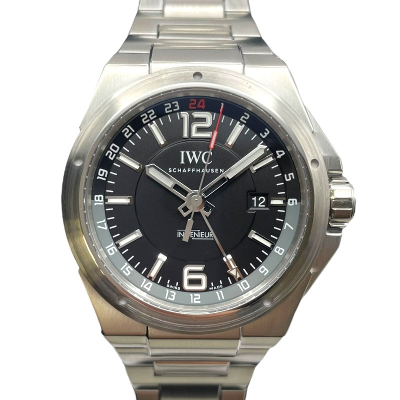 インターナショナルウォッチカンパニー IWC インヂュニア デュアルタイム IW324402 ブラック SS メンズ 腕時計