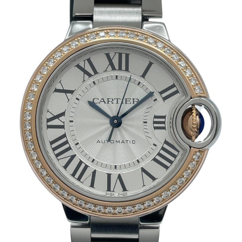 カルティエ Cartier バロンブルー ドゥカルティエ 33mm WE902080 シルバー PG/SS レディース 腕時計