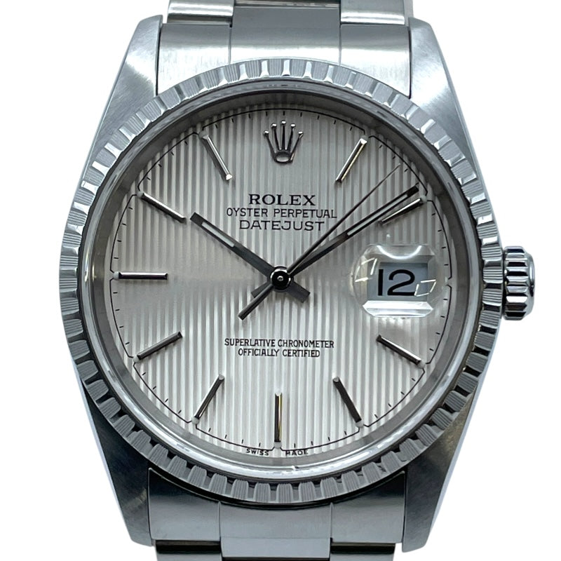 ロレックス ROLEX デイトジャスト タペストリー D番 16220 シルバー SS 自動巻き メンズ 腕時計