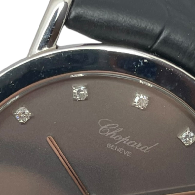 ショパール Chopard クラシック 16/93136 グレー Pt950/革ベルト（社外品） レディース 腕時計