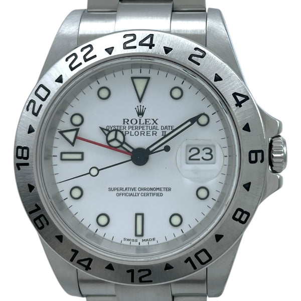ロレックス ROLEX エクスプローラー2 K番 16570 ホワイト SS 自動巻き メンズ 腕時計