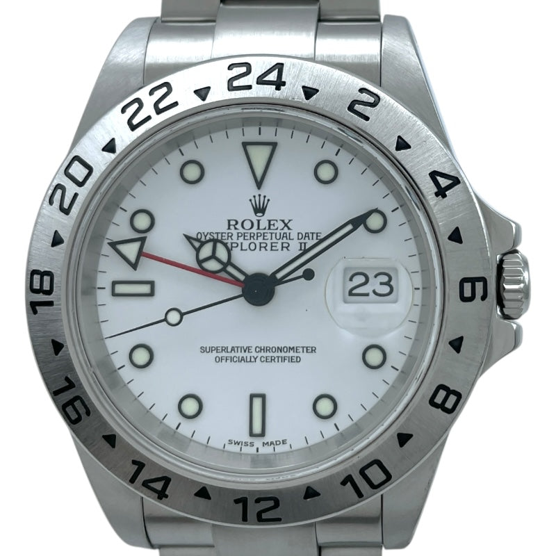 ロレックス ROLEX エクスプローラー2 K番 16570 ホワイト SS 自動巻き メンズ 腕時計