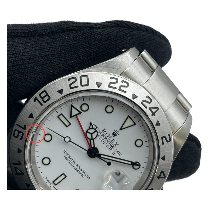ロレックス ROLEX エクスプローラー2 K番 16570 ホワイト SS 自動巻き メンズ 腕時計