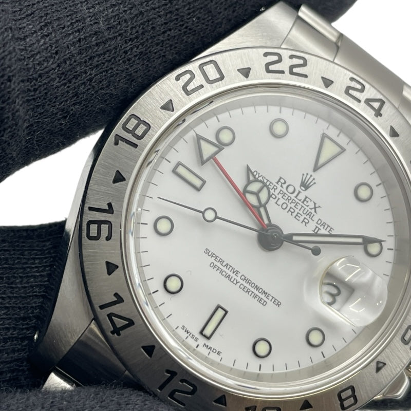 ロレックス ROLEX エクスプローラー2 K番 16570 ホワイト SS 自動巻き メンズ 腕時計