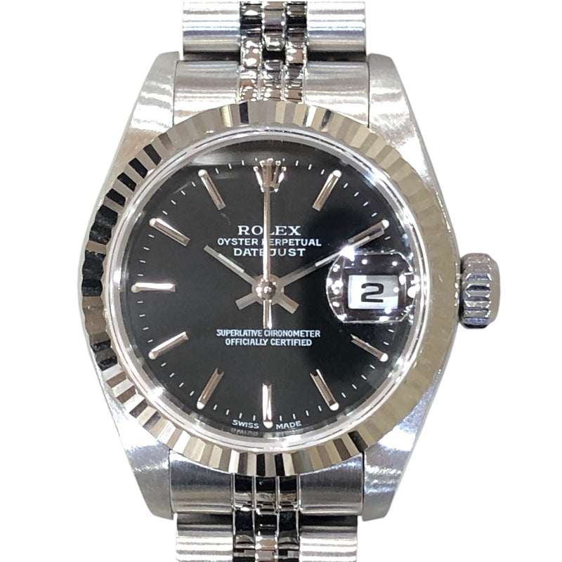 ロレックス ROLEX デイトジャスト 79174 ブラック WG/SS レディース 腕時計