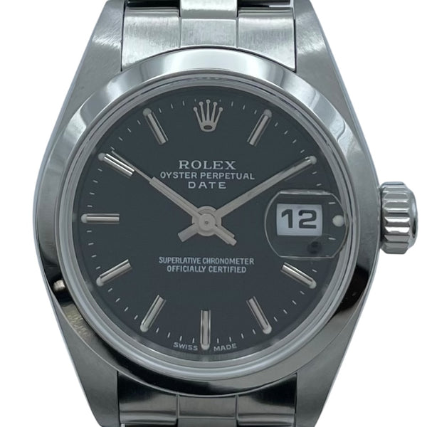 ロレックス ROLEX オイスターパーペチュアルデイト 79160 ブラック SS レディース 腕時計