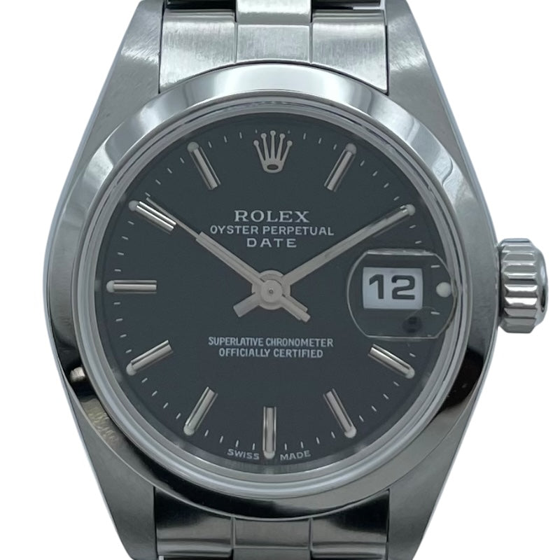 ロレックス ROLEX オイスターパーペチュアルデイト 79160 ブラック SS レディース 腕時計
