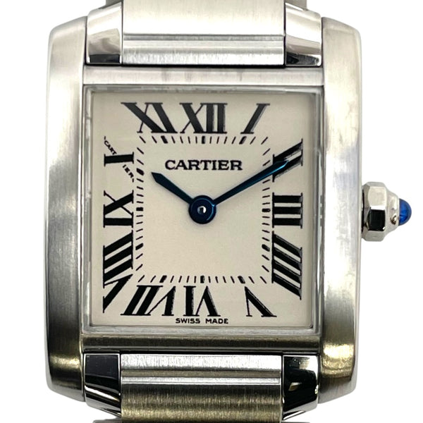 カルティエ Cartier タンクフランセーズ SM W51008Q3 アイボリー SS クオーツ レディース 腕時計