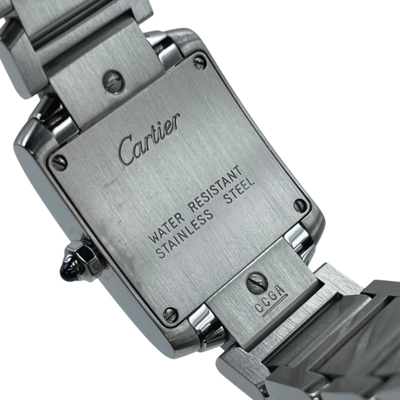 カルティエ Cartier タンクフランセーズ SM W51008Q3 アイボリー SS クオーツ レディース 腕時計