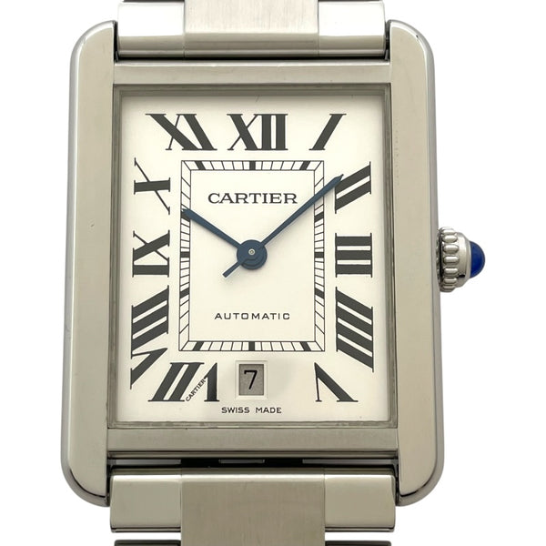 カルティエ Cartier タンクソロ XL W5200028 ホワイト SS 自動巻き メンズ 腕時計