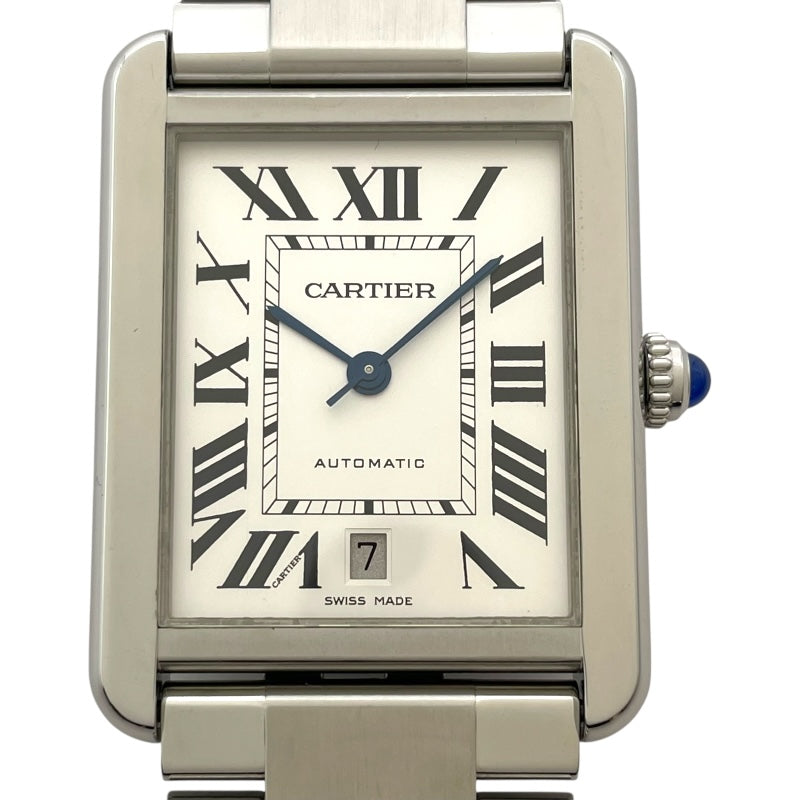 カルティエ Cartier タンクソロ XL W5200028 ホワイト SS 自動巻き メンズ 腕時計