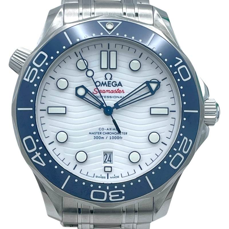 オメガ OMEGA シーマスター ダイバー300M コーアクシャル マスタークロノメーター 522.30.42.20.04.001 ホワイト SS 自動巻き メンズ 腕時計