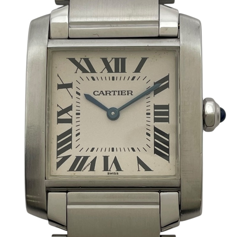 カルティエ Cartier タンクフランセーズMM W51003Q3 ホワイト SS クオーツ レディース 腕時計