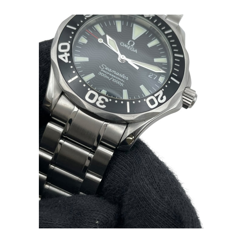 オメガ OMEGA シーマスター300M 2262.50 ブラック SS クオーツ メンズ 腕時計