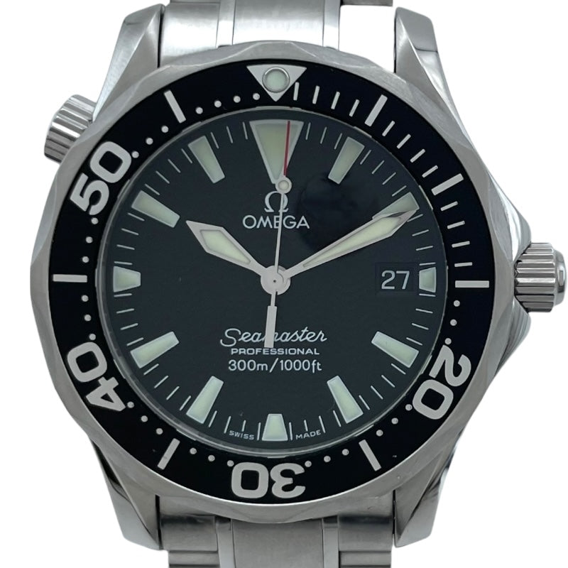 オメガ OMEGA シーマスター300M 2262.50 ブラック SS クオーツ メンズ 腕時計