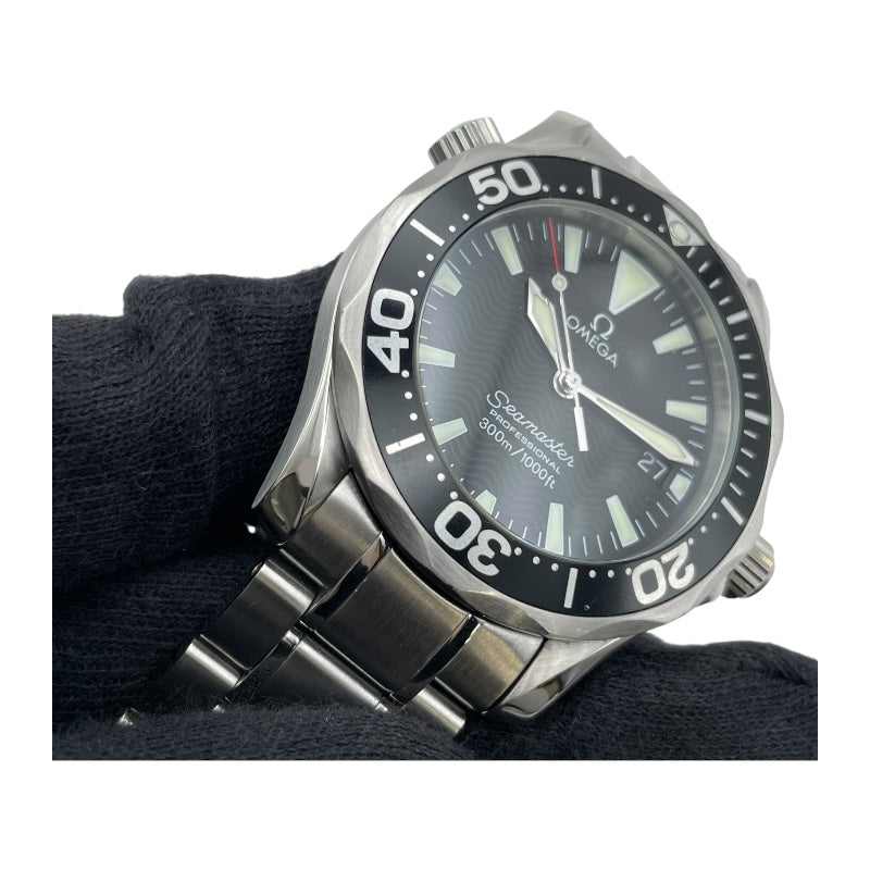 オメガ OMEGA シーマスター300M 2262.50 ブラック SS クオーツ メンズ 腕時計