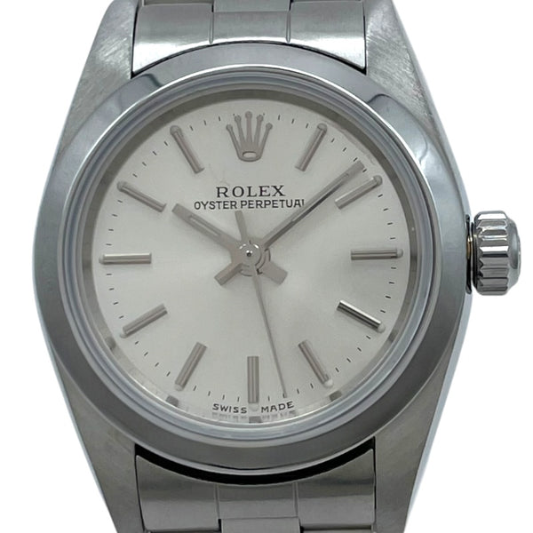 ロレックス ROLEX オイスターパーペーチュアル 76080 シルバー SS 自動巻き レディース 腕時計