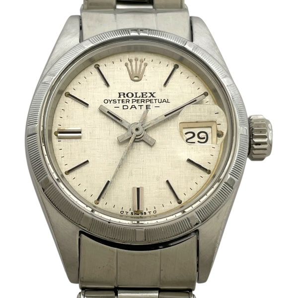 ロレックス ROLEX オイスターパーペチュアル デイト 6919 モザイク SS 自動巻き レディース 腕時計