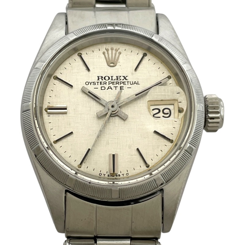 ロレックス ROLEX オイスターパーペチュアル デイト 6919 モザイク SS 自動巻き レディース 腕時計