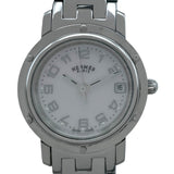 エルメス HERMES クリッパー ホワイトシェル CL4.210 ホワイト SS クオーツ レディース 腕時計