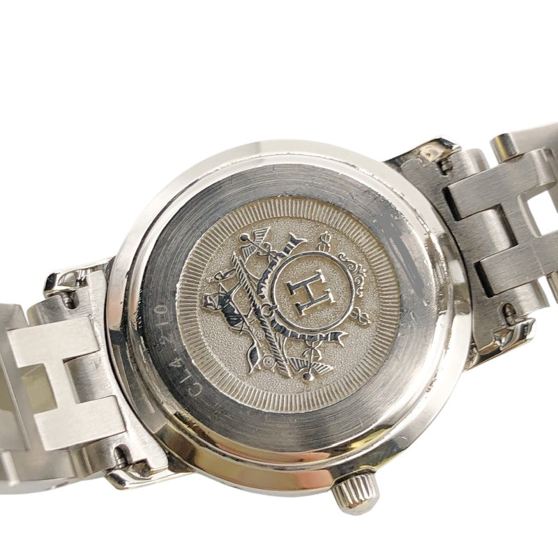 エルメス HERMES クリッパー CL4210 ホワイト ステンレススチール