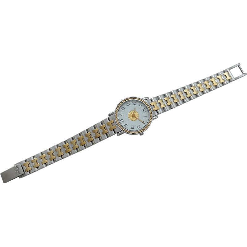 エルメス HERMES セリエウォッチ SE4.220 ホワイト SS/GP クオーツ
