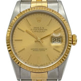 ロレックス ROLEX デイトジャスト 16233 ゴールド ゴールド/ステンレススチール メンズ 腕時計
