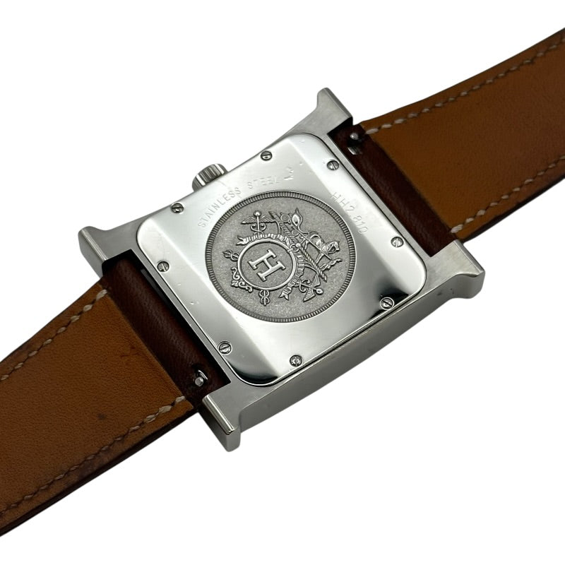 HERMES 自動巻き時計 シルバー エルメス HERMES Hウォッチ HH2.810 ホワイト ステンレススチール 自動